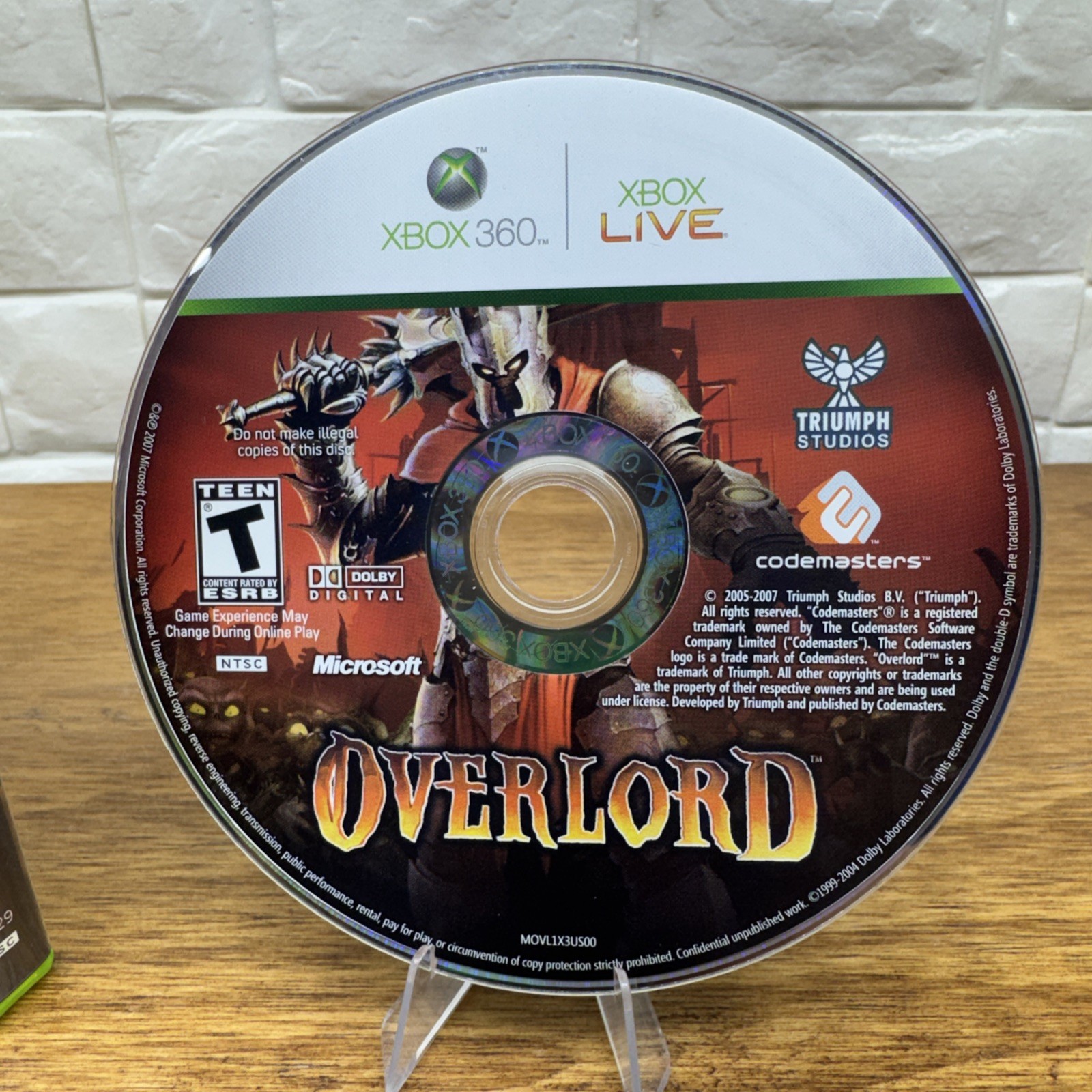 Overlord (Microsoft Xbox 360, 2007) Refurbished 1 Yr Warranty Tested Working