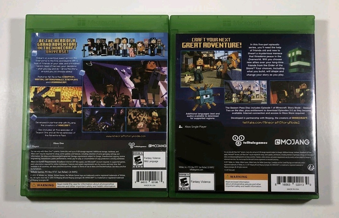 Minecraft Story Mode The Complete Adventure AND Season Two (Microsoft Xbox One)