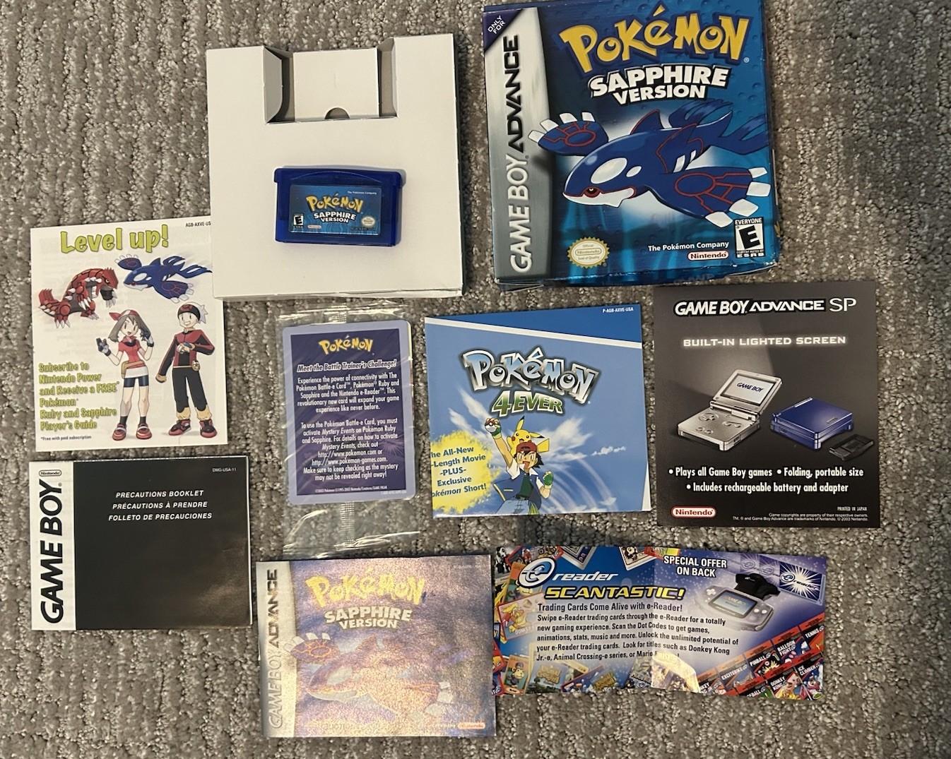 Pokemon Sapphire Totally CIB Nintendo Game Boy Advance GBA Tested – Dry Battery