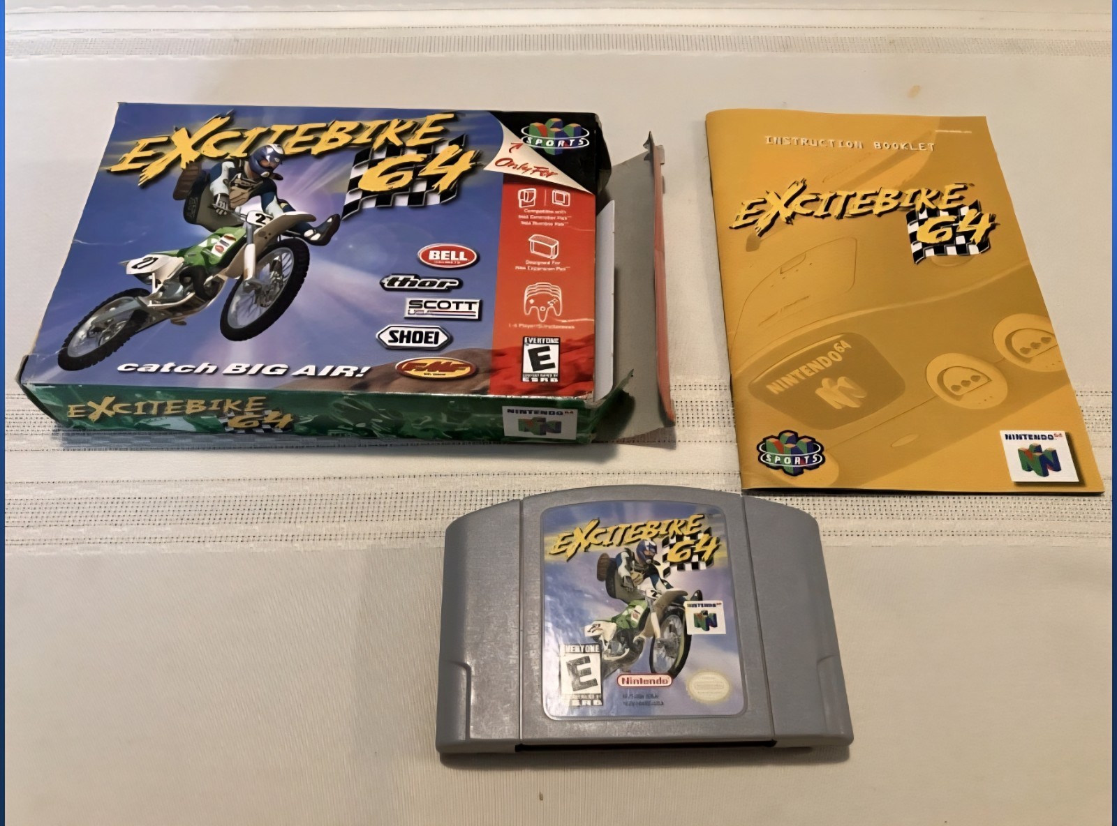🔥🚨Vintage Excitebike 64 (Nintendo 64 N64) Complete – Tested CIB Manual Box
