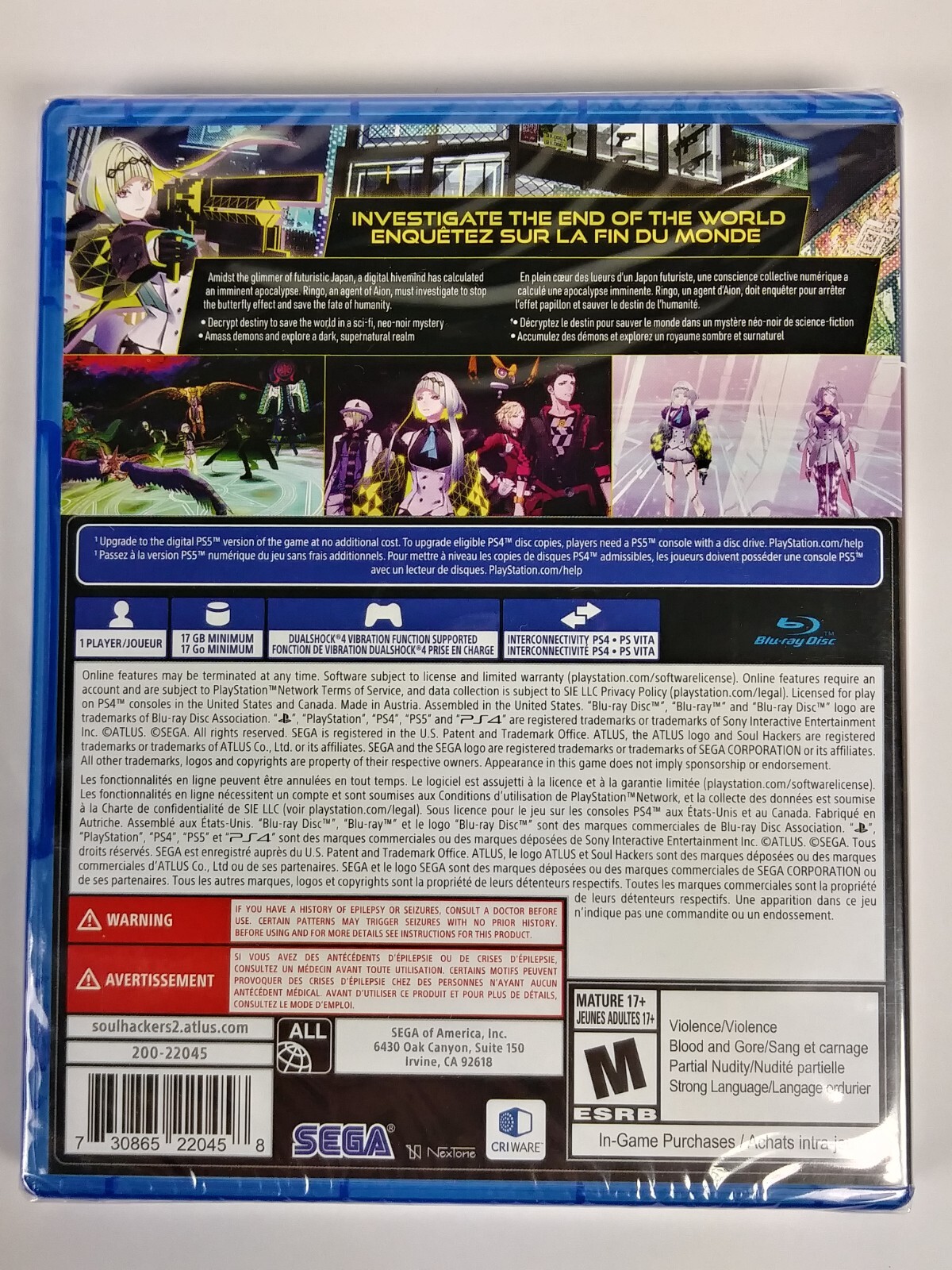 Soul Hackers 2: Launch Edition PlayStation 4 PS4 PS5 Upgrade Available RPG New