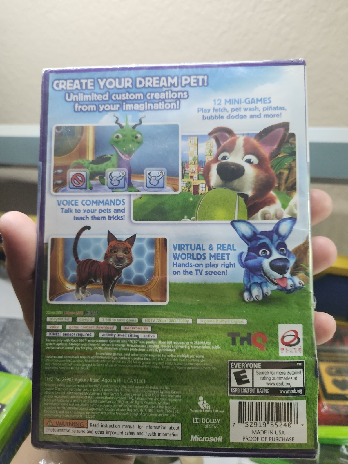 [NEW]THQ Fantastic Pets Xbox 360 Kinect Compatible Simulation Virtual Pet E N