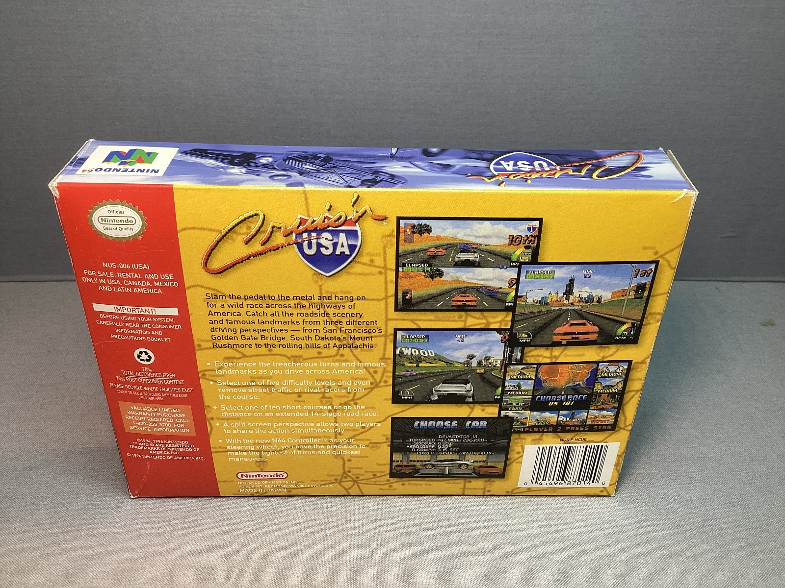 Cruis’n USA N64 – Nintendo 64 (1996) Complete In Box CIB
