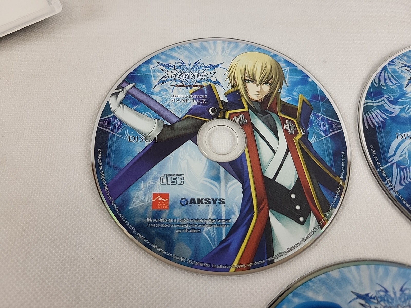 BlazBlue: Calamity Trigger Bonus Discs Arc System Works Aksys 3 Discs 2 CD 1 DVD