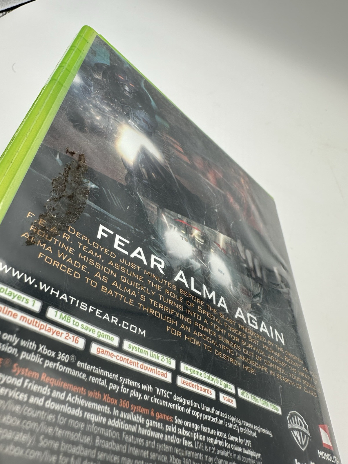 F.E.A.R. 2: Project Origin & Mass Effect – Xbox 360 Games GUC, Sold As Pair