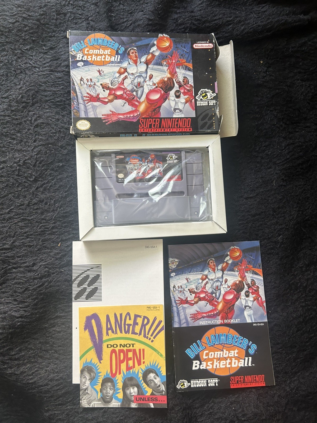 Bill Laimbeer’s Combat Basketball (Super Nintendo, 1991) Complete in Box SNES