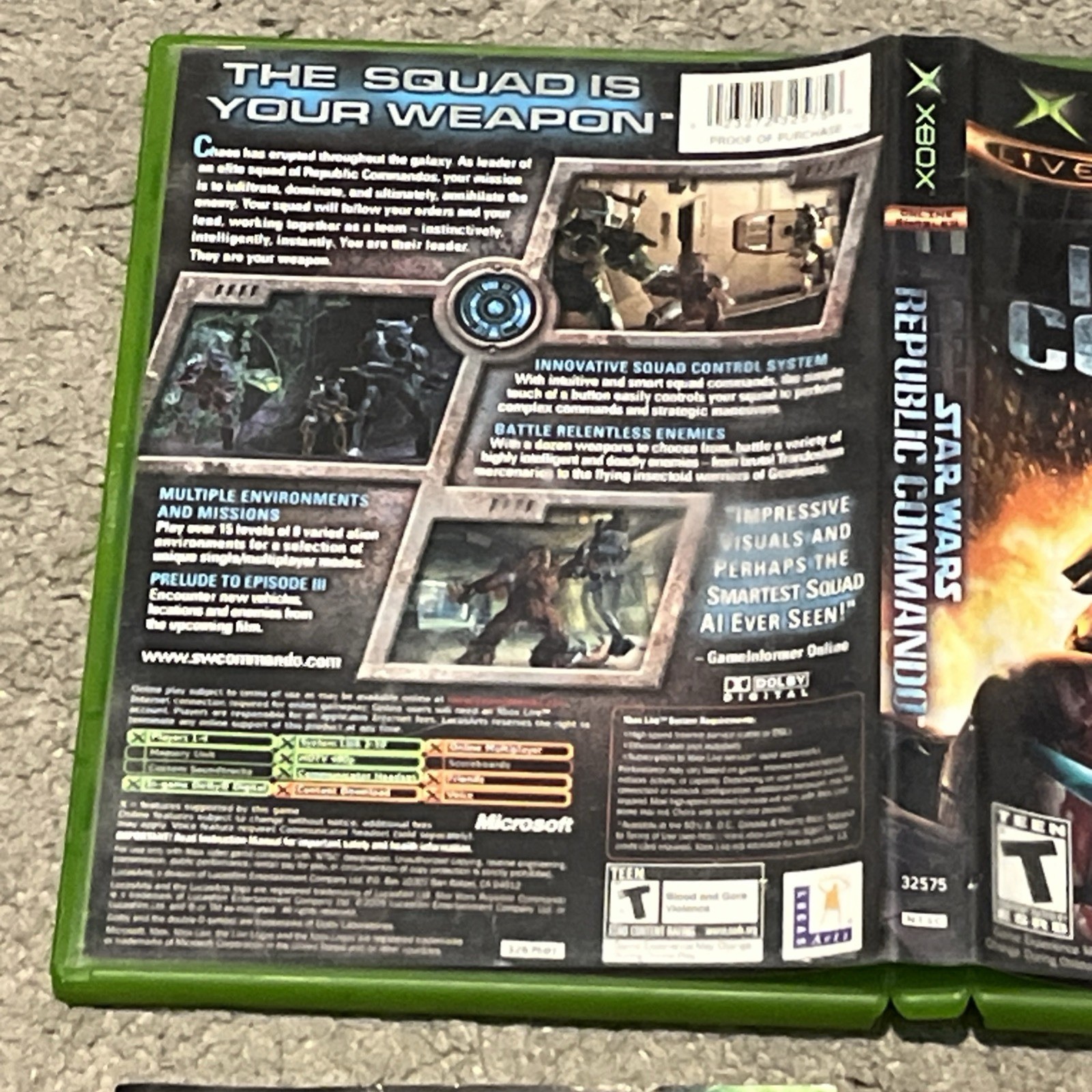 Star Wars: Republic Commando (Microsoft Xbox, 2005) Complete CIB w/ Manual