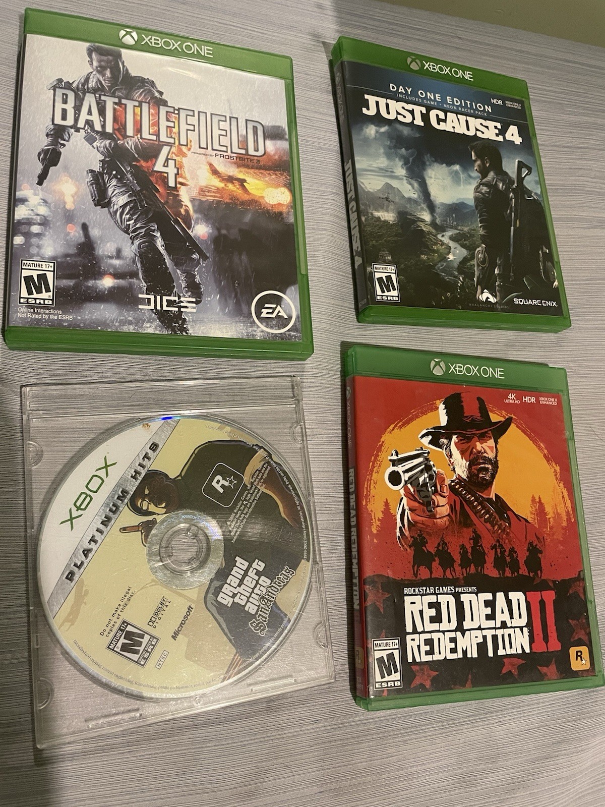 4 Microsoft Xbox One Games Including Red Dead Redemption 2