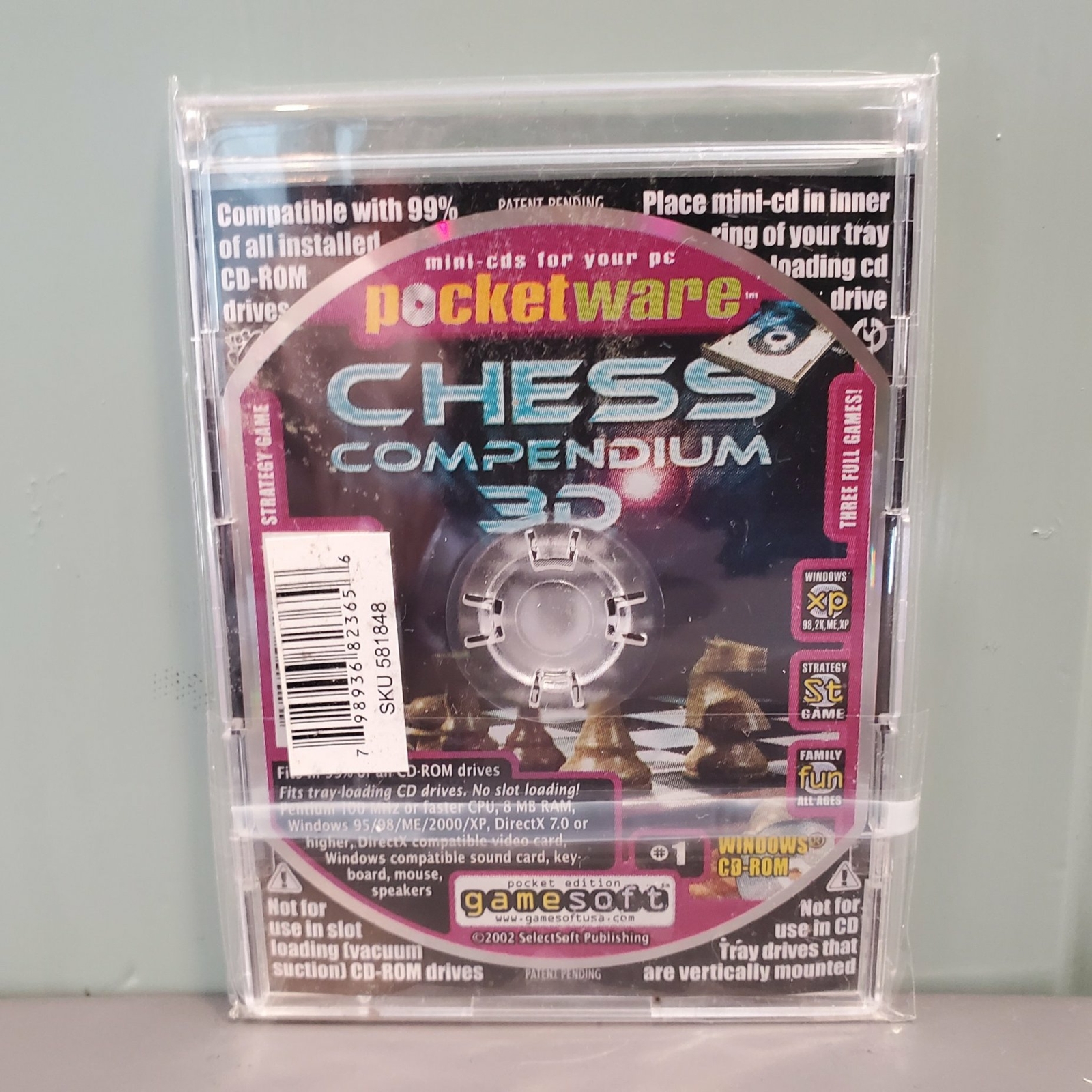 Chess Compendium 3D Pocketware Mini-CDs For Your PC Computer Game (Windows) NEW