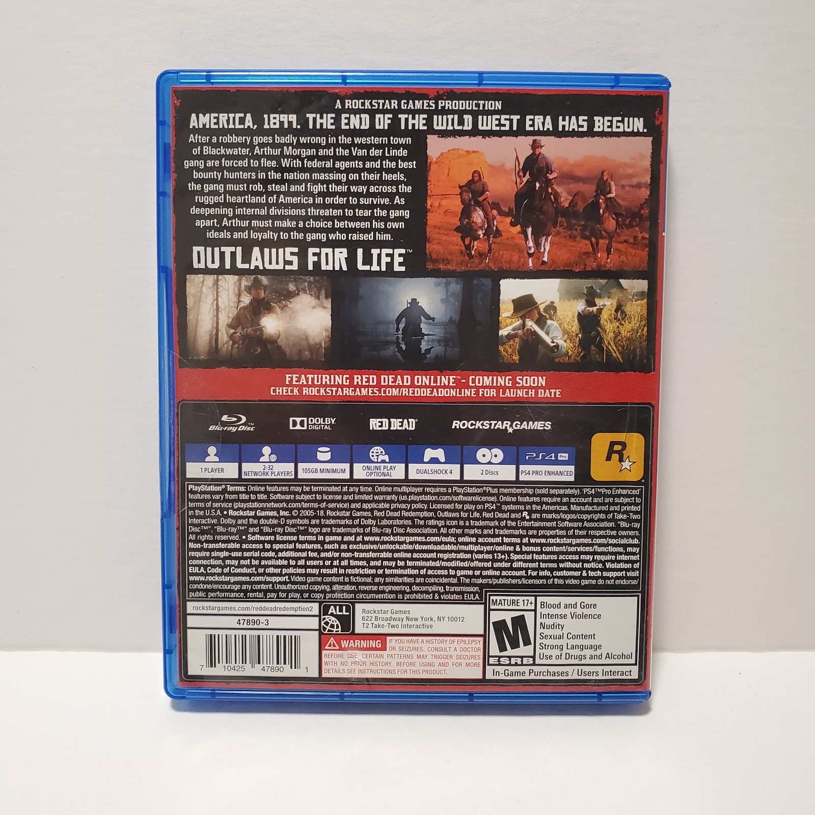 RED DEAD REDEMPTION 2 – Sony PlayStation 4 PS4 Complete W/ Map 2018 READ DESCRIP