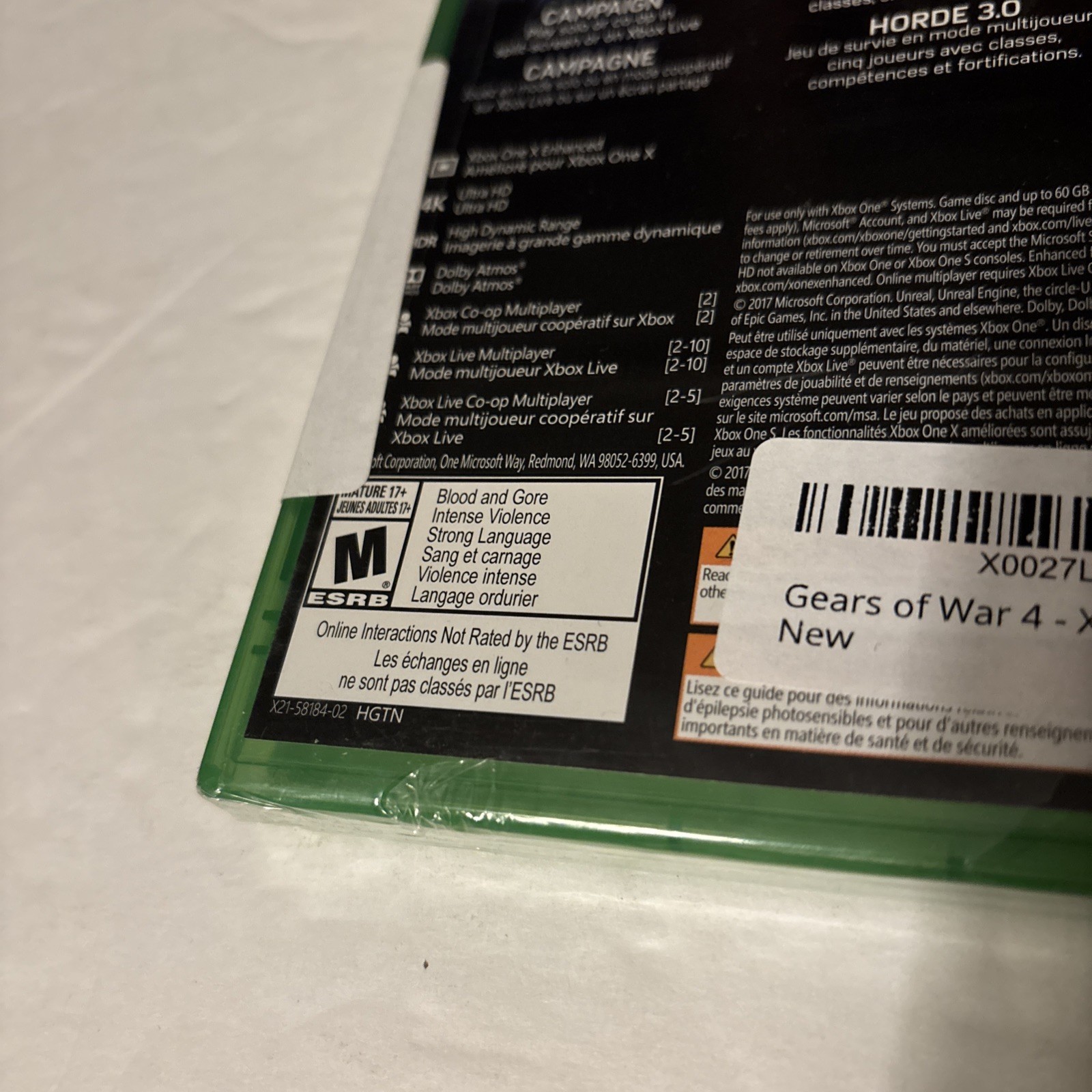 Gears of War 4 (Xbox One, 2016) ***BRAND NEW FACTORY SEALED***
