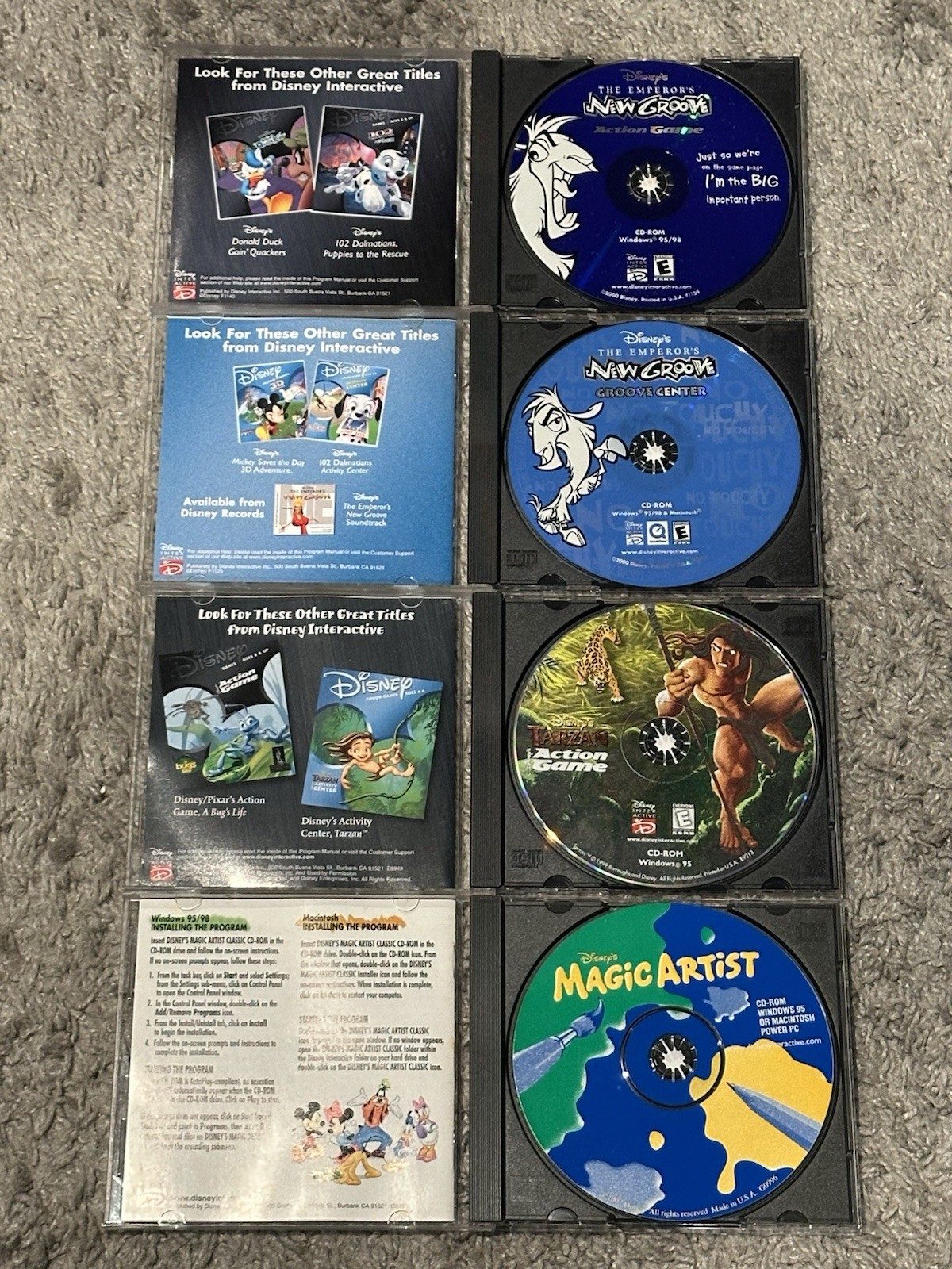 Disney’s Tarzan Action Game, Emperor’s New Groove & Magic Artist Classic(CD-ROM)
