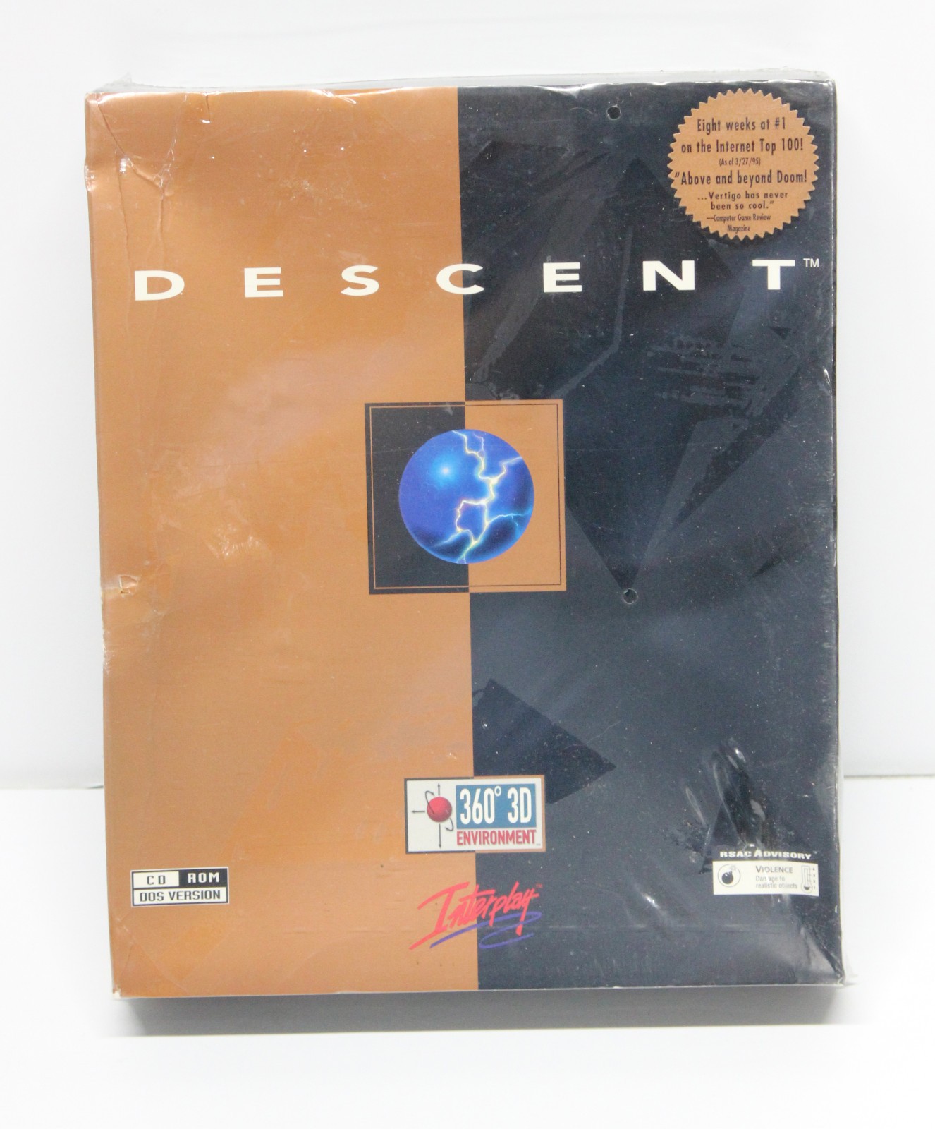 Descent PC Big Box Factory Sealed NEW Vintage 1995 Interplay DOS CD-ROM Game