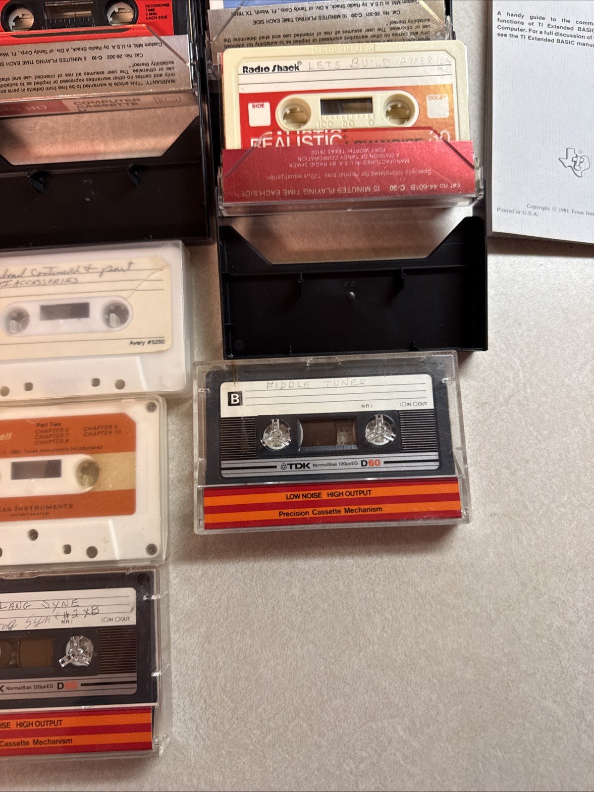 Radioshack C 10, Texas Instruments Cassettes, video Games, Music, How To
