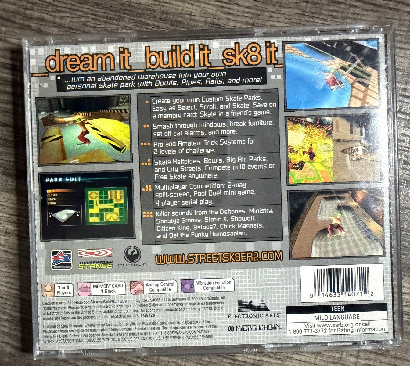 Street Sk8er 2 – Sony Playstation 1 PS1 – Electronic Arts – Acceptable Condition