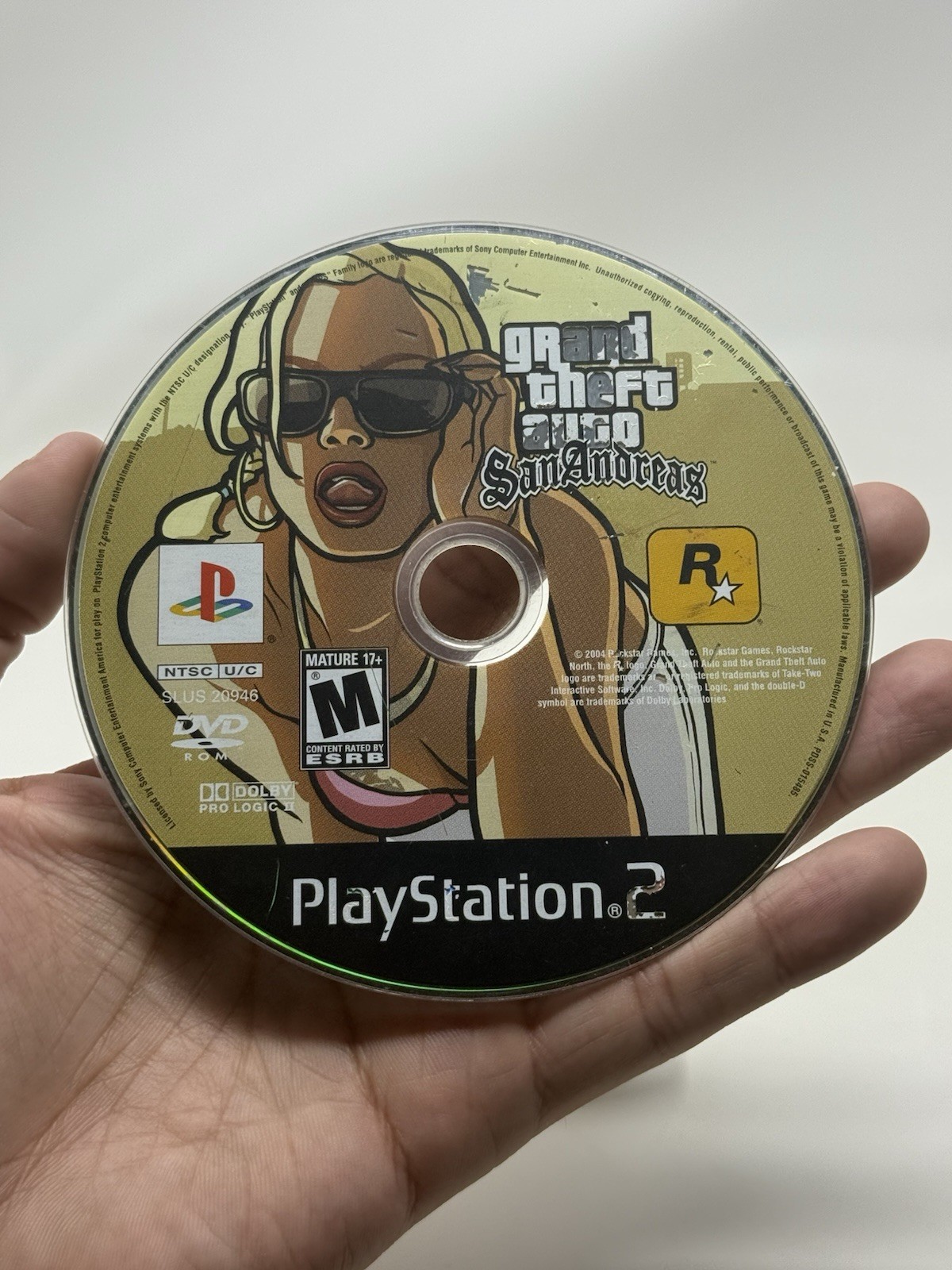 Grand Theft Auto GTA San Andreas PS2 PlayStation 2 Mint Disc Only Black Label