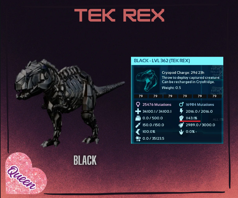 ARK Survival Ascended PvE ✅ Tek Rex – lvl 362 👑