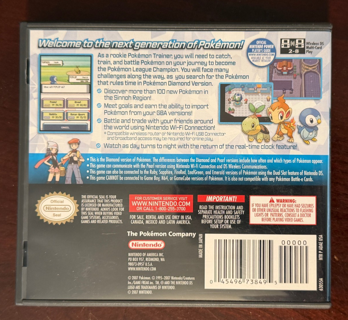 Pokémon Diamond Version Nintendo DS Complete in Box CIB Authentic Tested