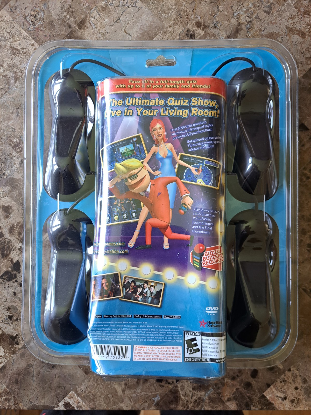 BUZZ The Mega Quiz Bundle Sony PlayStation 2 PS2 New Factory Sealed W/ Buzzers