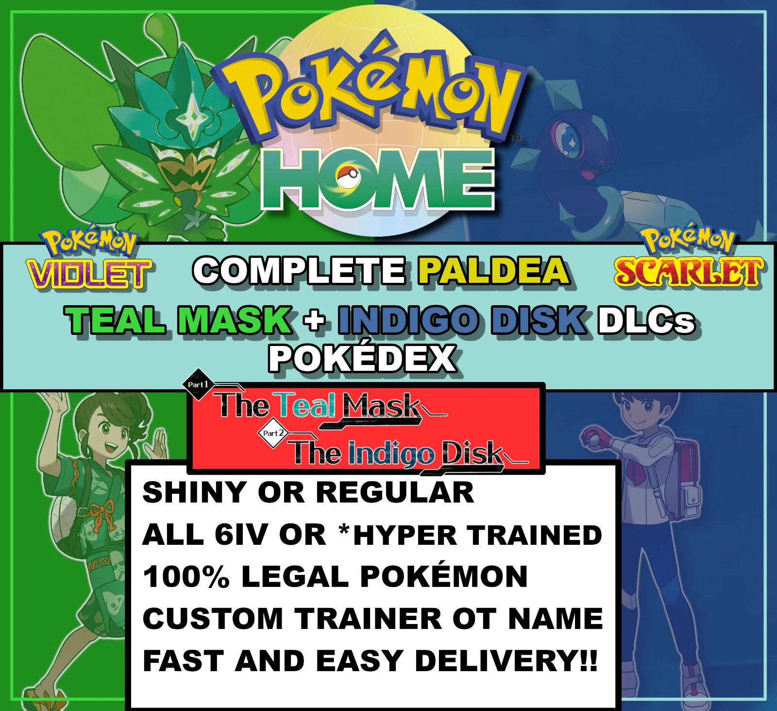 Complete S/V Pokedex Paldea + Indigo Disk + Teal Mask DLC Pokemon Scarlet/Violet