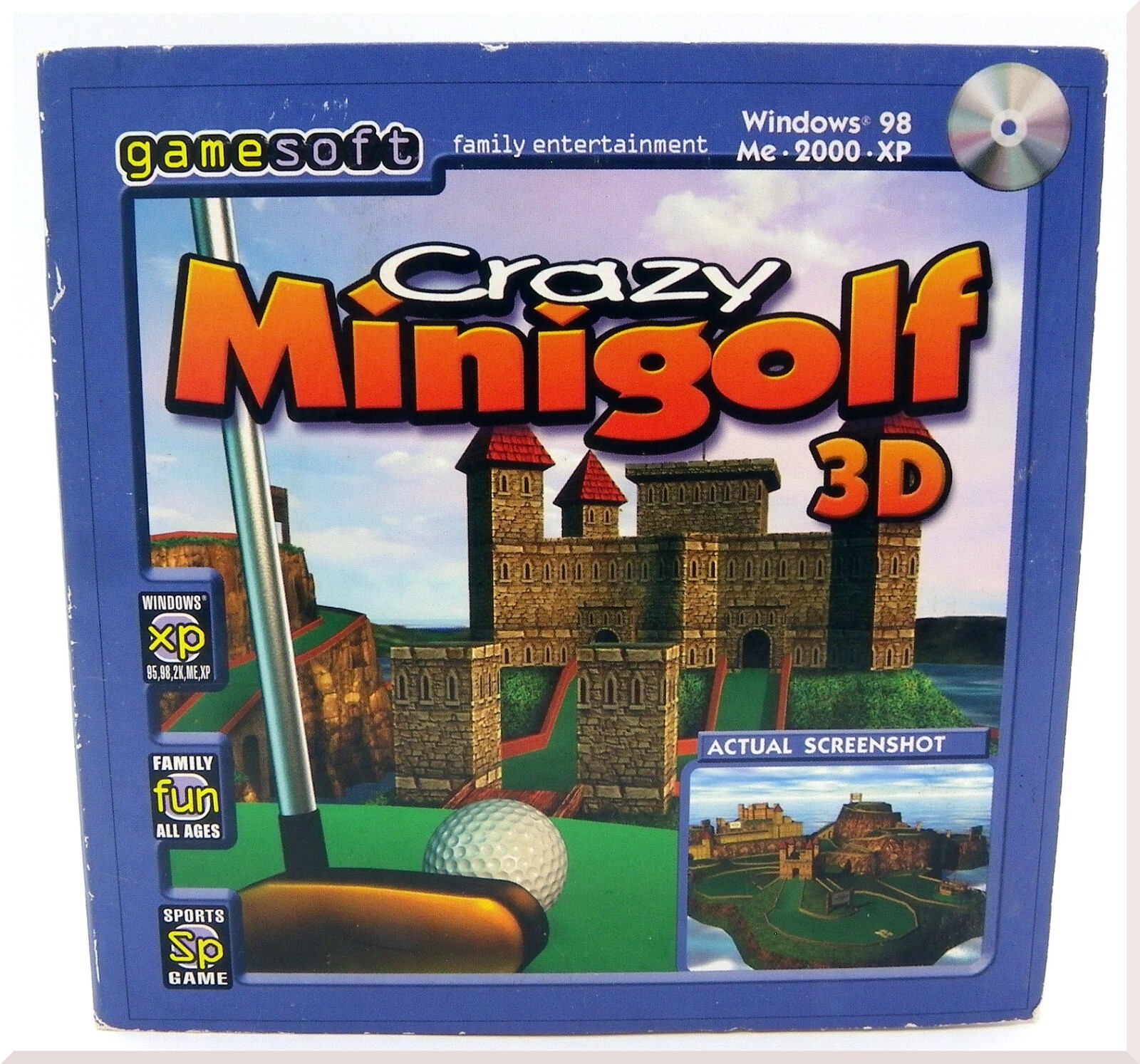 Crazy Minigolf 3D PC CD-Rom Video Game By Gamesoft Family Entertainment 2002