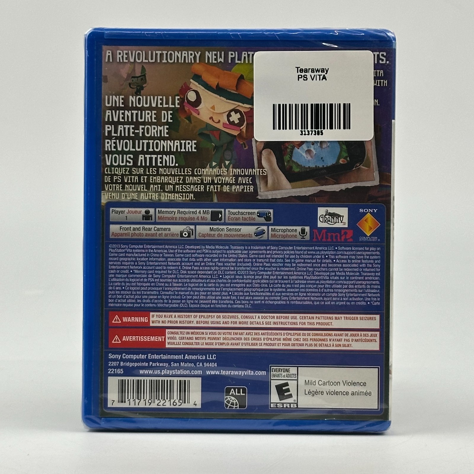 Tearaway (Sony PlayStation Vita, 2013) PS Vita BRAND NEW SEALED