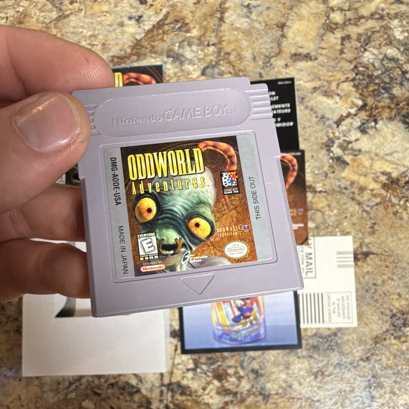GT Interactive Oddworld Adventures (Game Boy) Complete Box Cart Manual Inserts