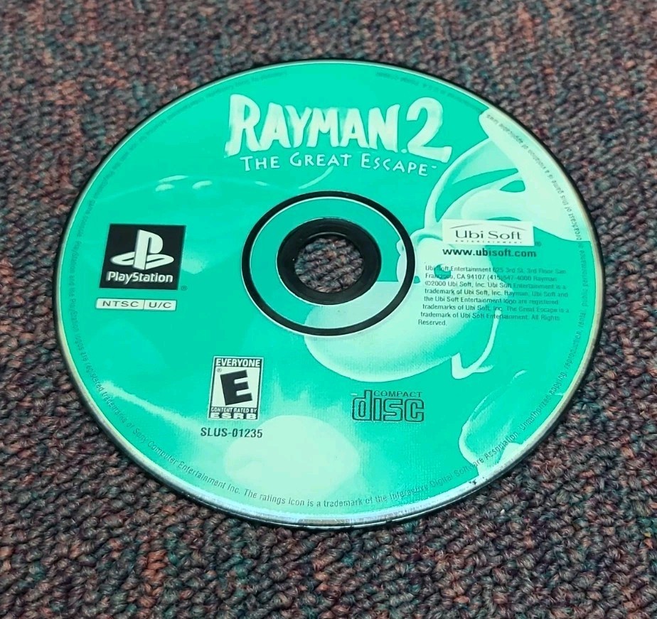 Rayman 2 The Great Escape (PlayStation 1) PS1 (Tested & Works Well) Ships Immed.