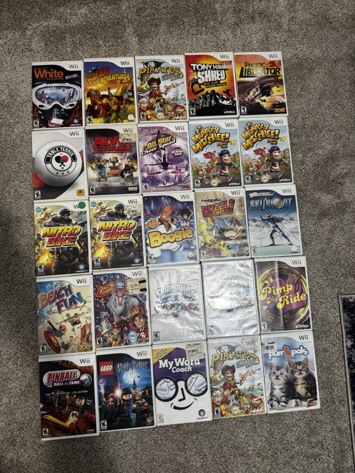 Huge Wii Game Lot of 25 Lego Harry Potter, Tony Hawk, Skylanders, Kids & Family