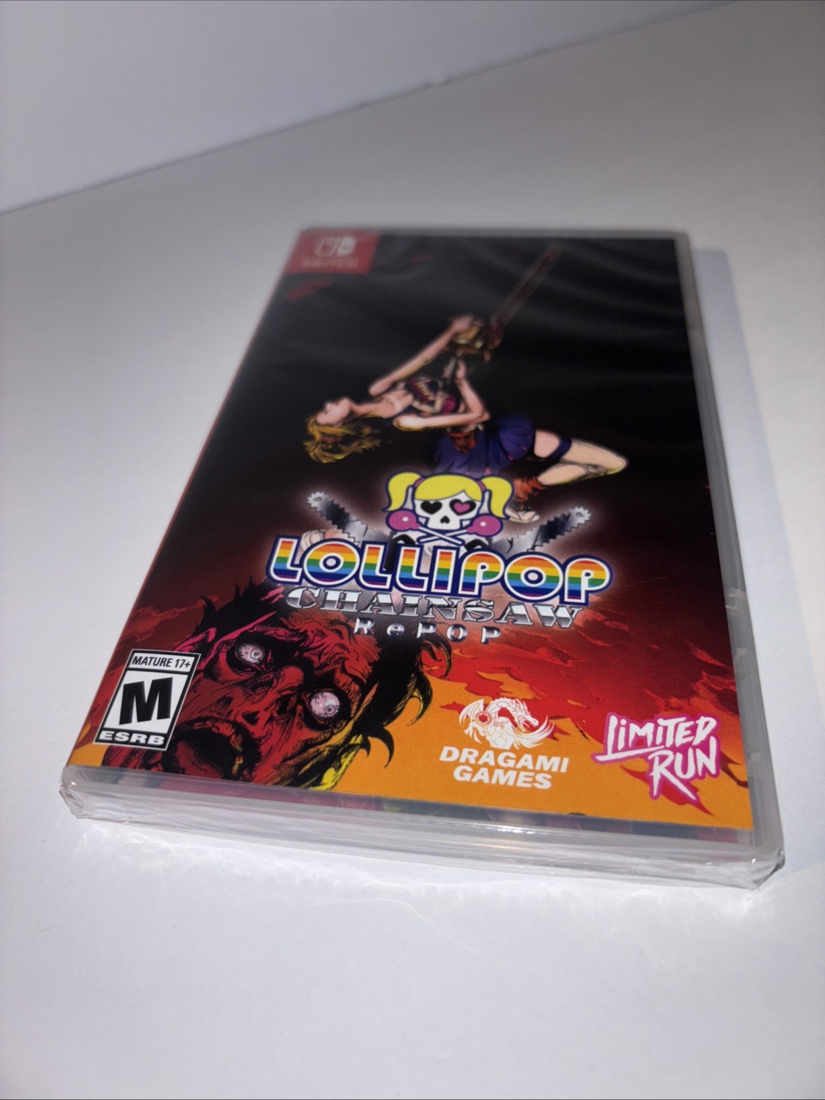 LOLLIPOP CHAINSAW REPOP SOHO CONVENTION EXCLUSIVE LIMITED RUN GAMES SWITCH ESRB!