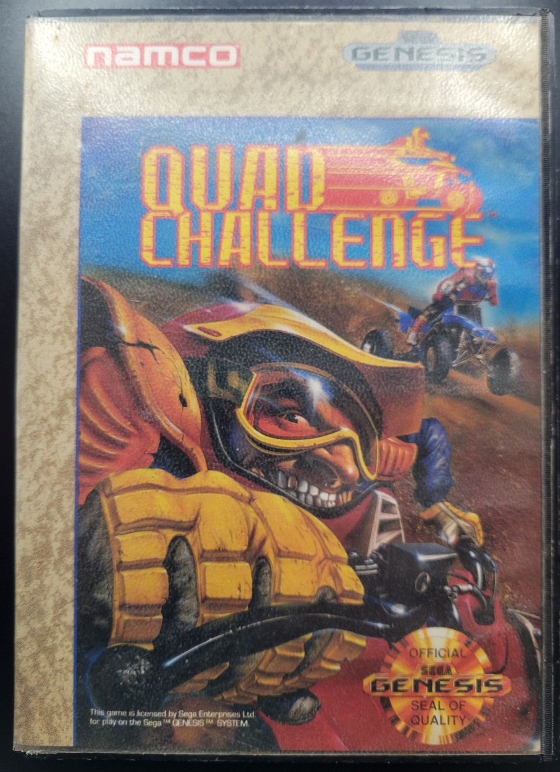 Namco Quad Challenge Sega Genesis 1991 ATV Racing Game Multiplayer