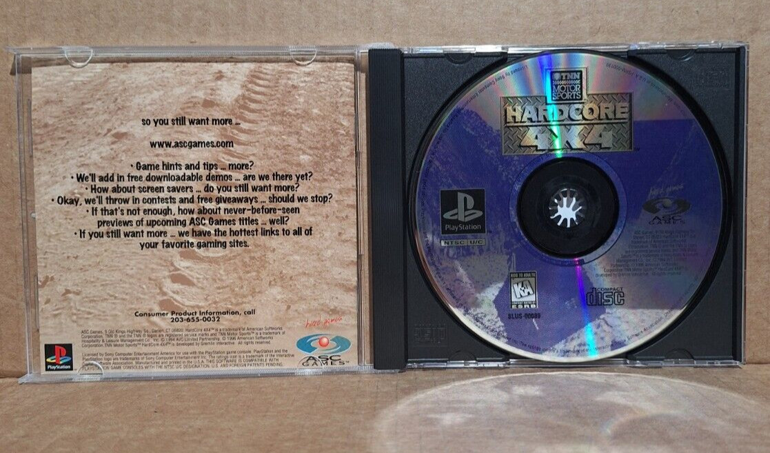 TNN Motorsports Hardcore 4×4 (PlayStation 1, 1996) – CIB w/ Repro Art, Tested