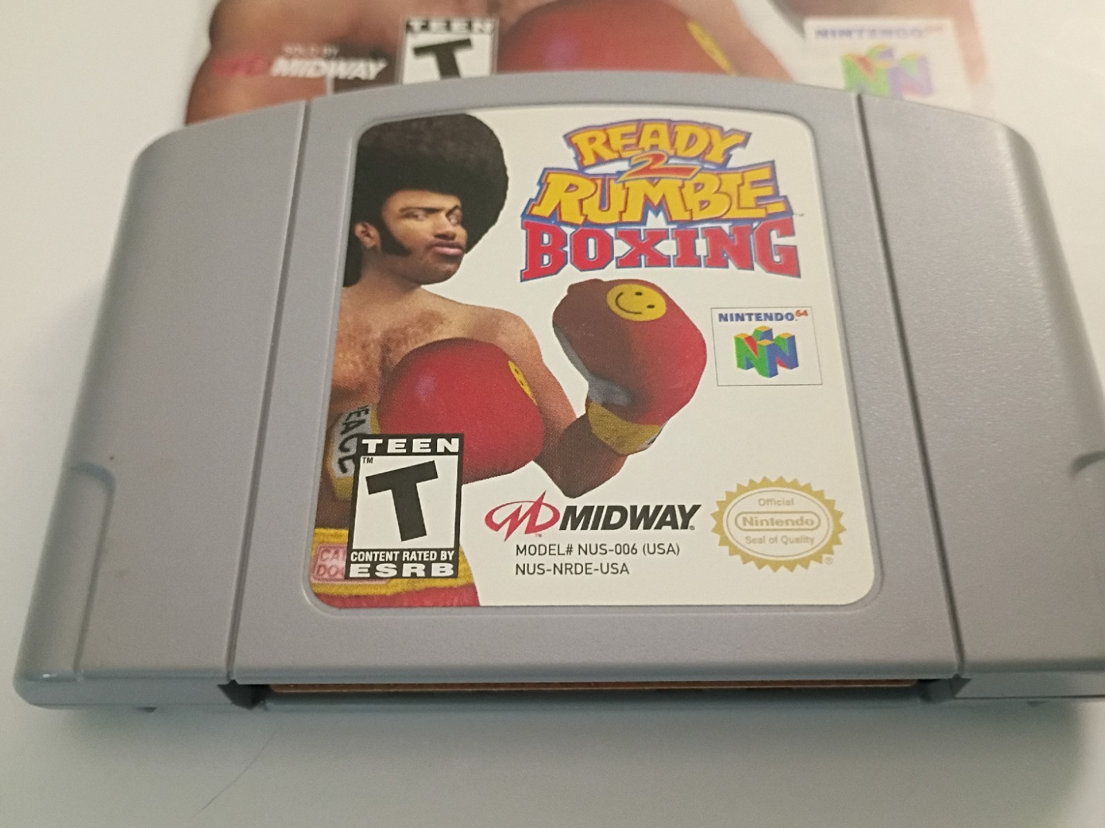 READY TO RUMBLE N64 Nintendo 64 Tested 🔵 BOXING MIDWAY CARTRIDGE & MANUAL RARE