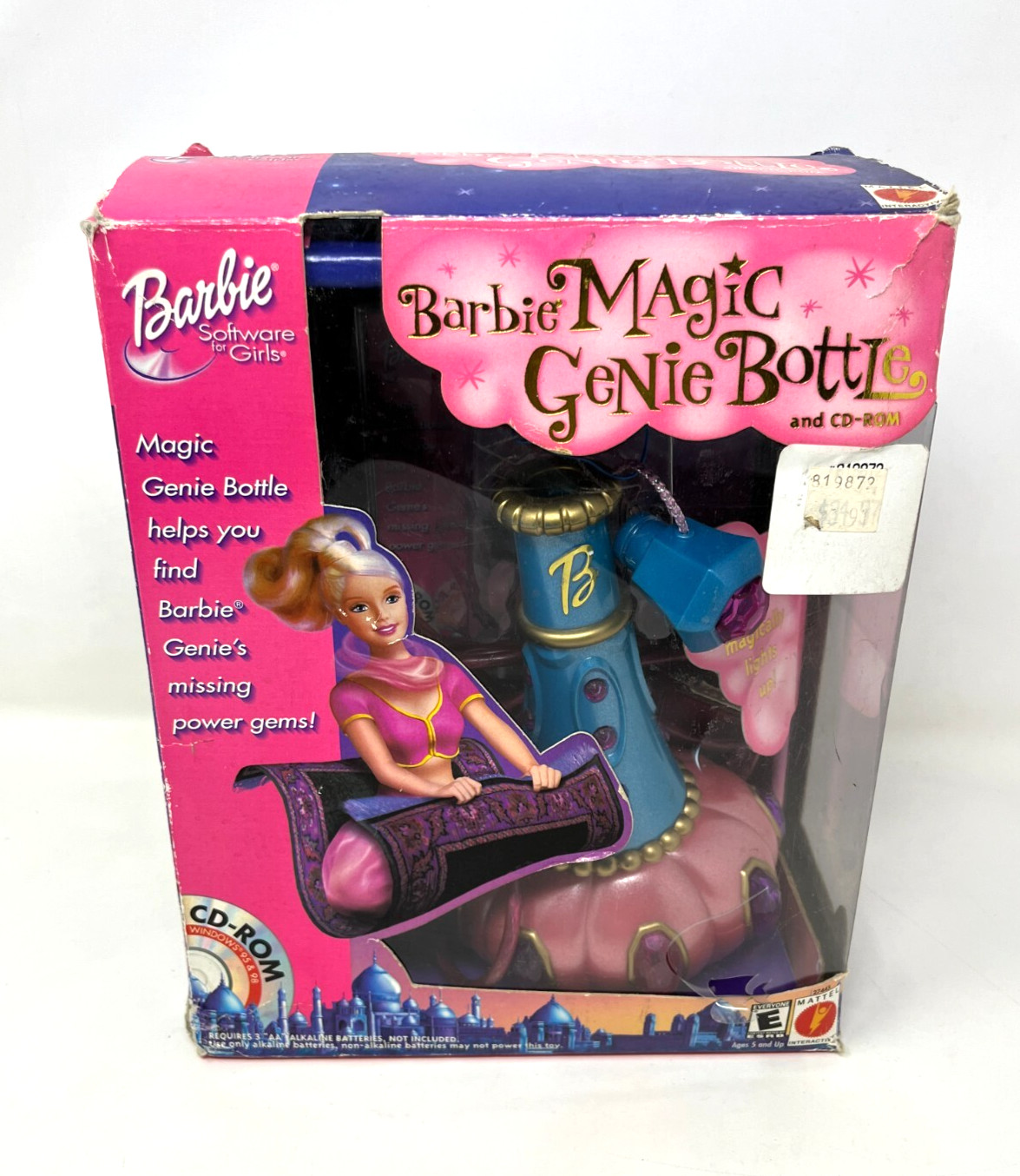 Vintage Barbie Magic Genie Bottle Toy and CD ROM PC Game 2000 Mattel #27445