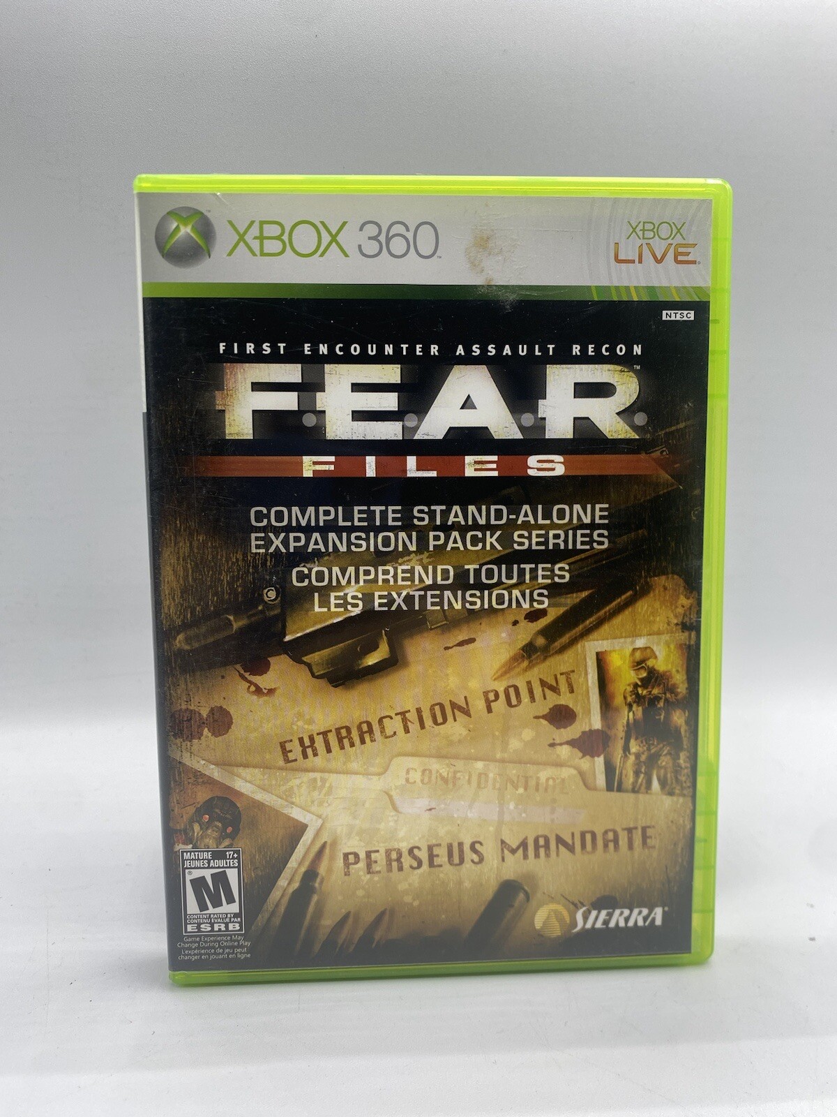 F.E.A.R. Files (Microsoft Xbox 360, 2007) Complete w/ Manual Fear
