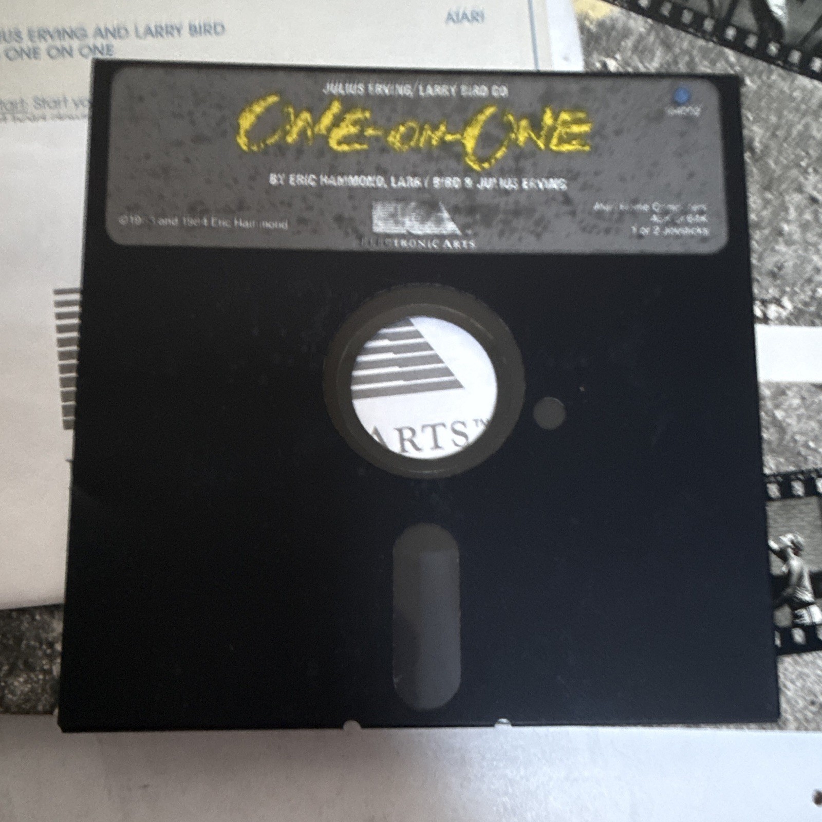 One-On-One Atari 48K 64K Disk Game Julius Erving Larry Bird NBA Basketball dr. j