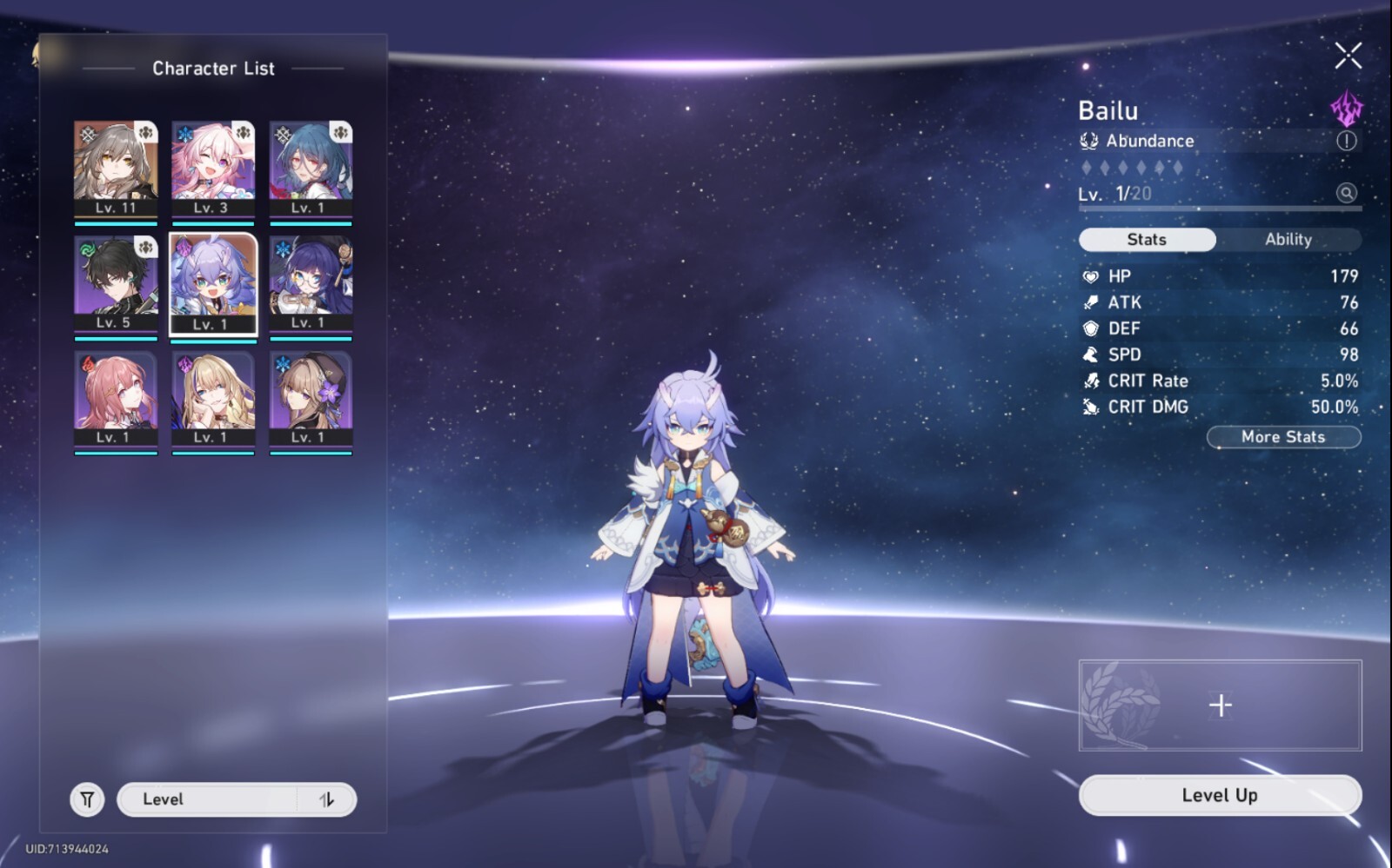 [EU] Honkai Star Rail starter account Bailu (lvl.7)