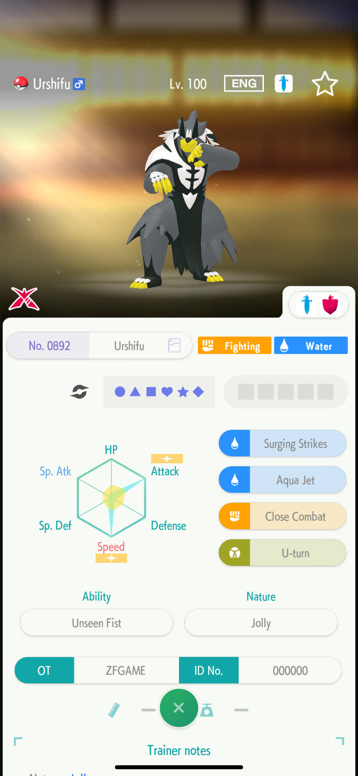 ✨6IV Normal Rapid Strike Urshifu + EVS🚀 POKEMON HOME✨Champions✨Online delivery⚡