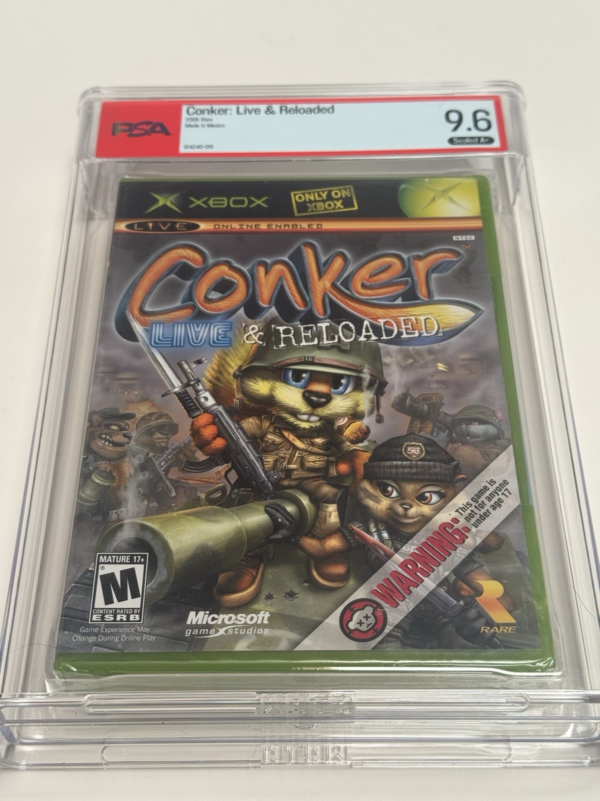 Conker: Live & Reloaded (Xbox) PSA Grade 9.6 A+ Seal. Rareware Classic. Mint!