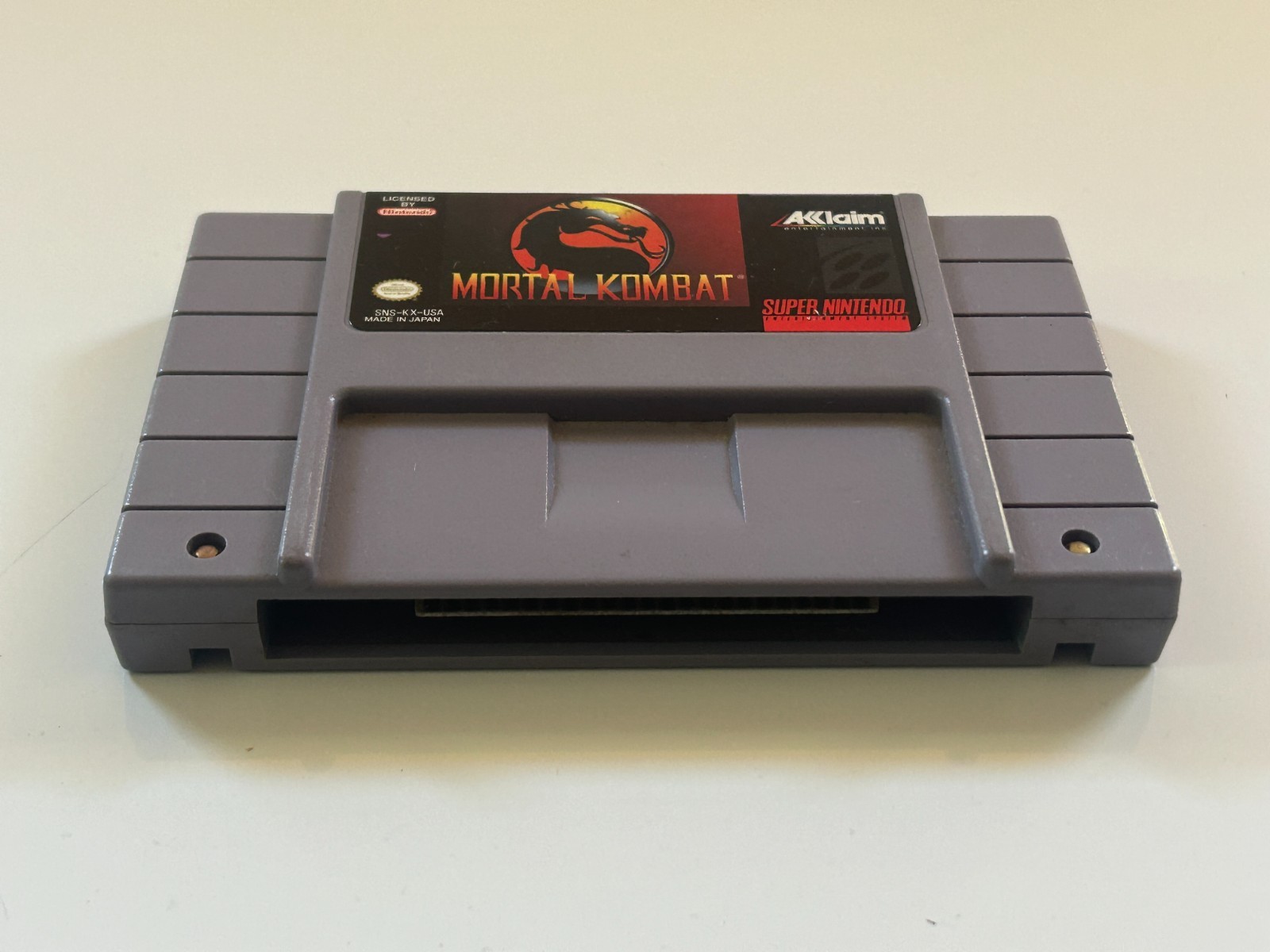 MORTAL KOMBAT SUPER NINTENDO SNES TESTED WORKING W/ PHOTO AUTHENTIC Acclaim USA