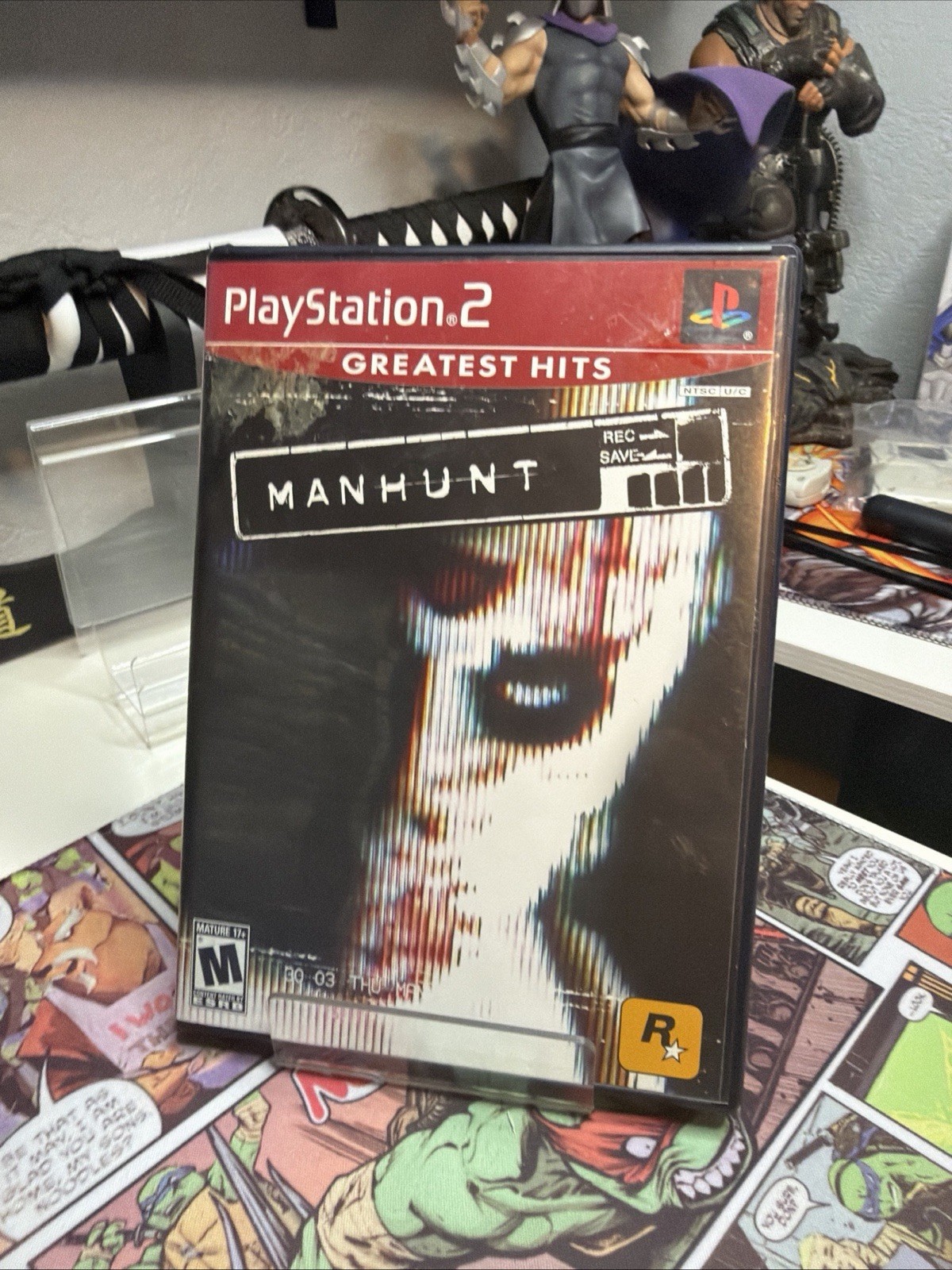 Rockstar Games Manhunt, Disc + Box, No Manual (Sony PlayStation 2, 2003) Tested