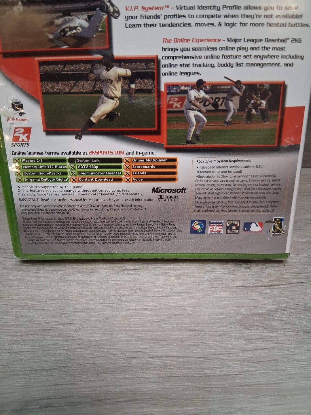Major League Baseball 2K6 – (Xbox, 2006) *CIB w/ reg card & card pack* VGC