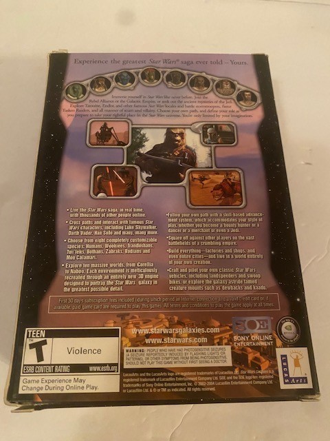 Star Wars Galaxies An Empire Divided PC- Big Box w/Manuals! Excellent Condition!