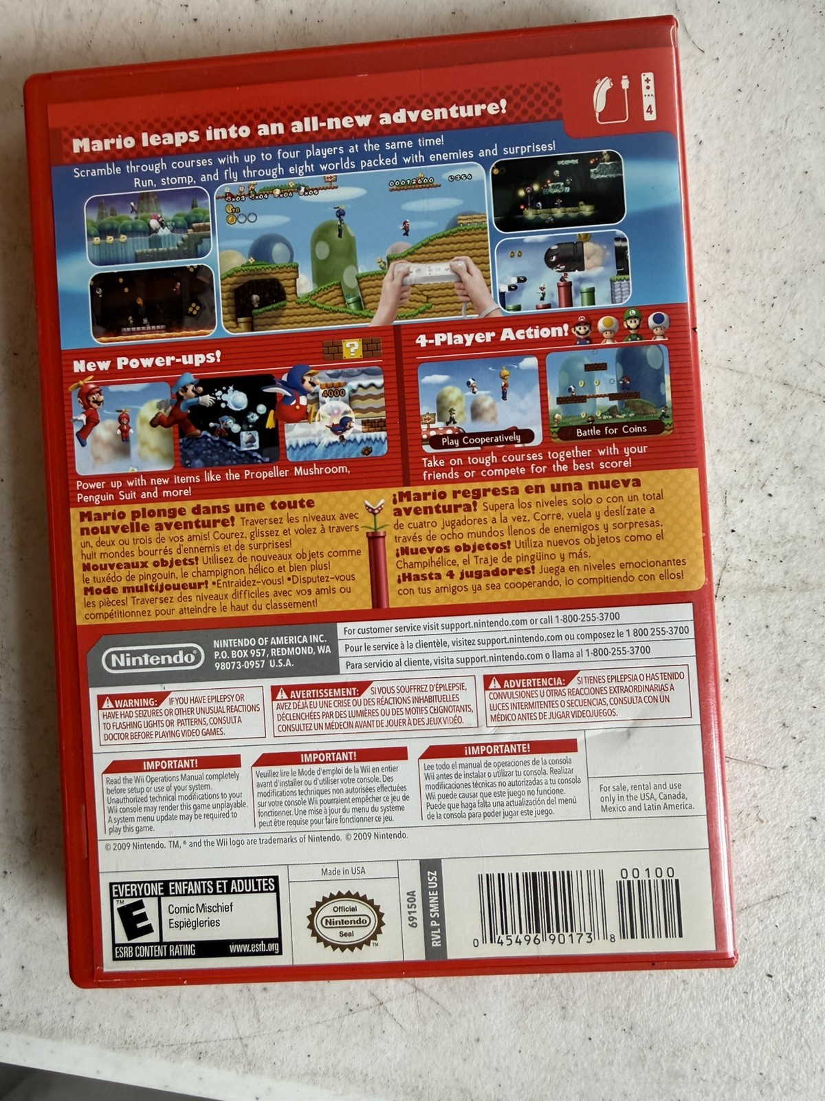 Nintendo New Super Mario Bros. Wii (Wii) Complete w/ Case & Manual
