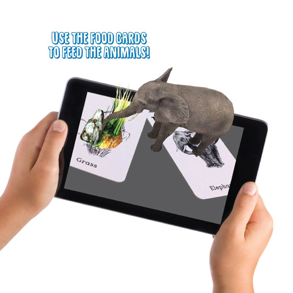 4D+ Augmented Reality Flashcards & VR Headset (Animal Zoo) Bundle For Ages 5+NEW