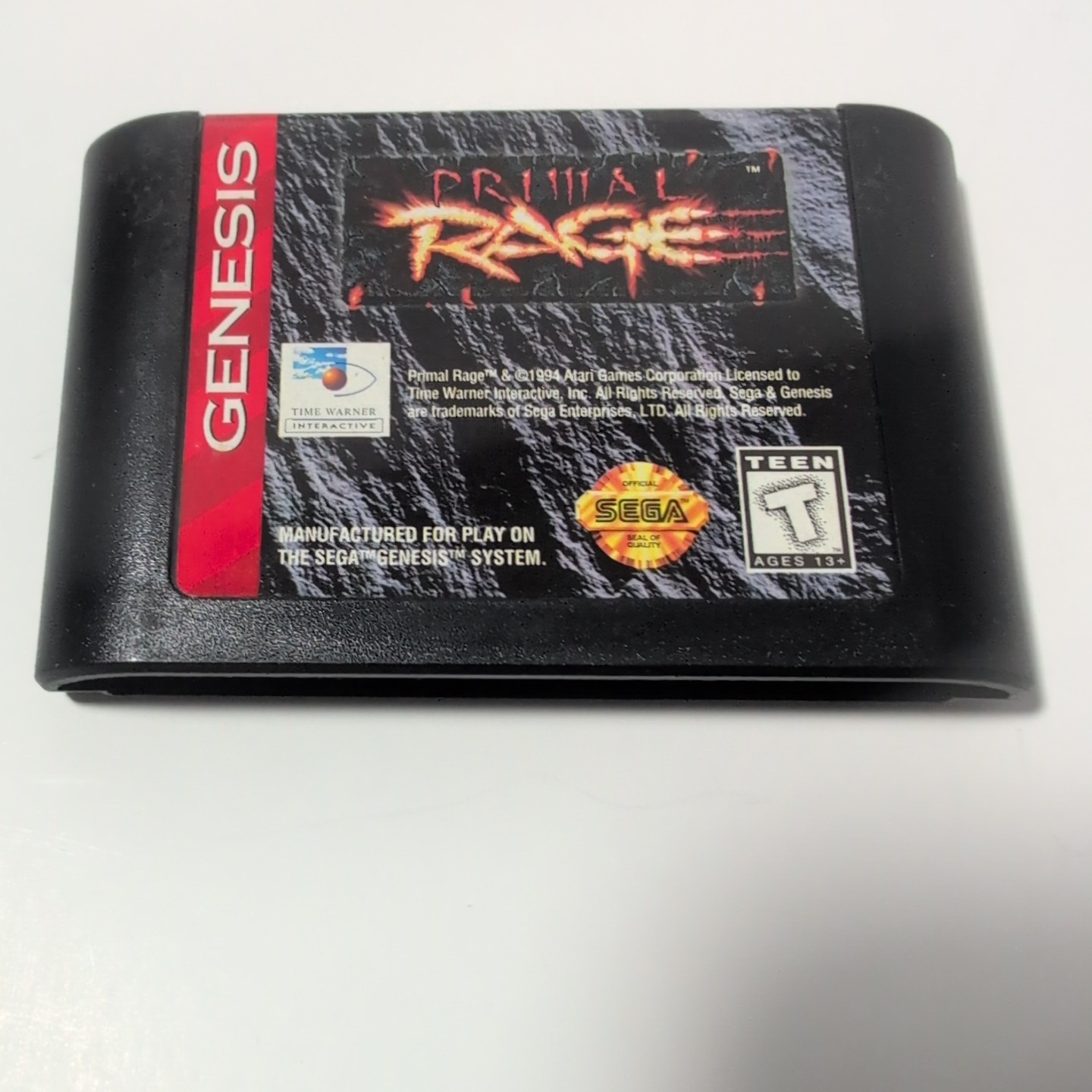 Primal Rage Sega Genesis Authentic with Box & Plastic Protector Case No Manual