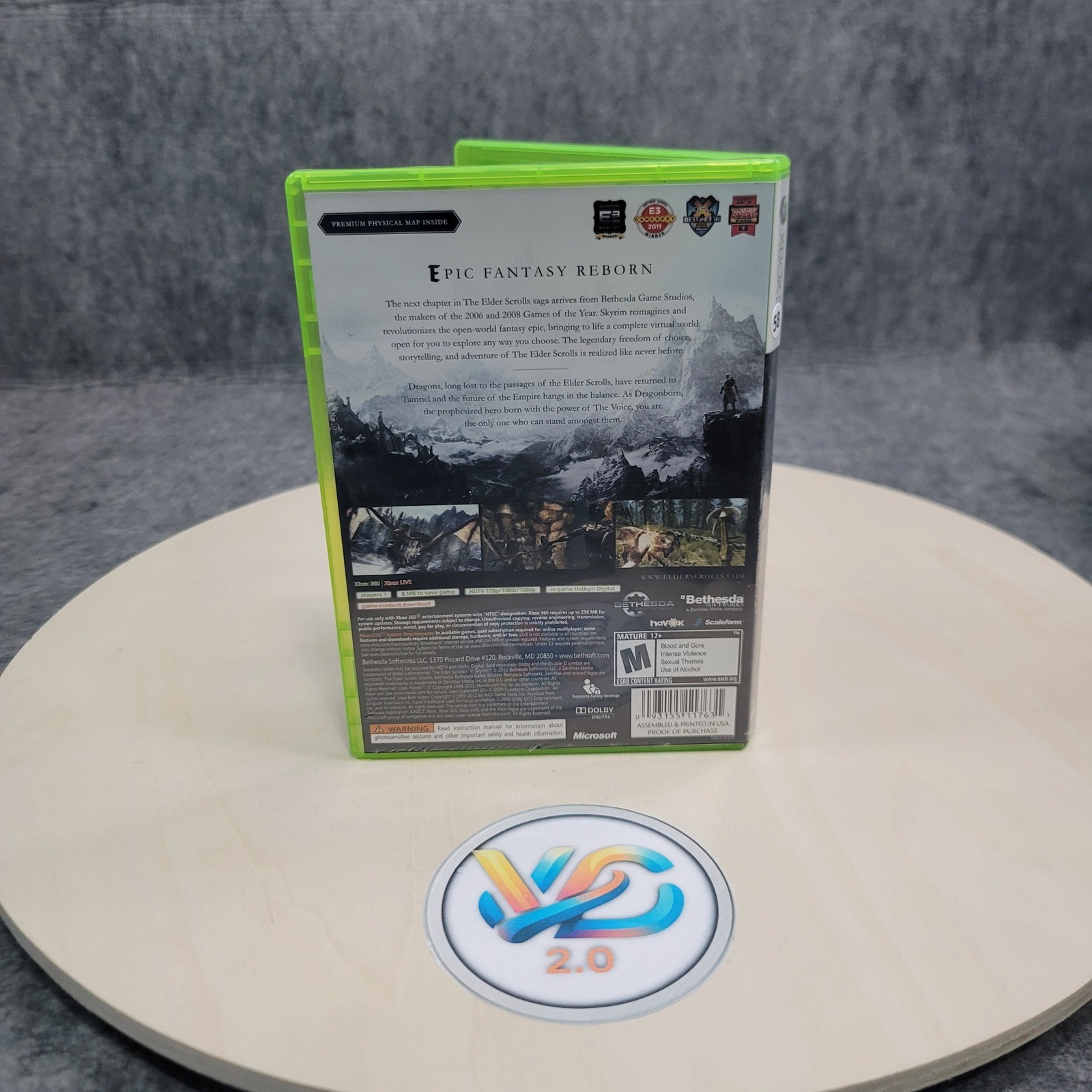 Xbox 360 The Elder Scrolls V Skyrim Standard Edition NTSC Physical Disc Case