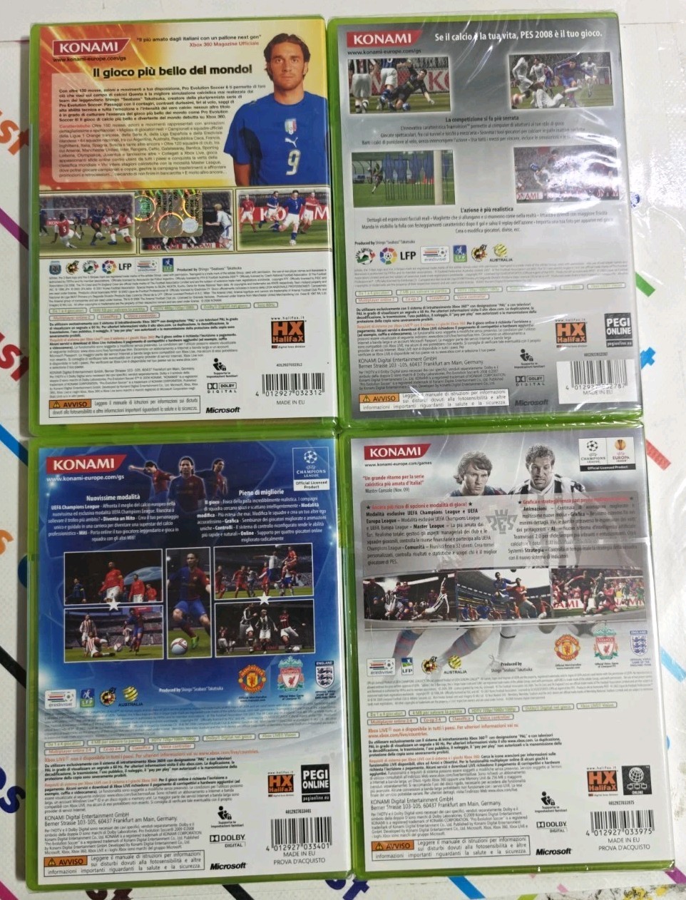 XBOX 360 PRO EVOLUTION SOCCER PES 2006-2008-2009-2010 NEW SEALED PERFECT ITALY