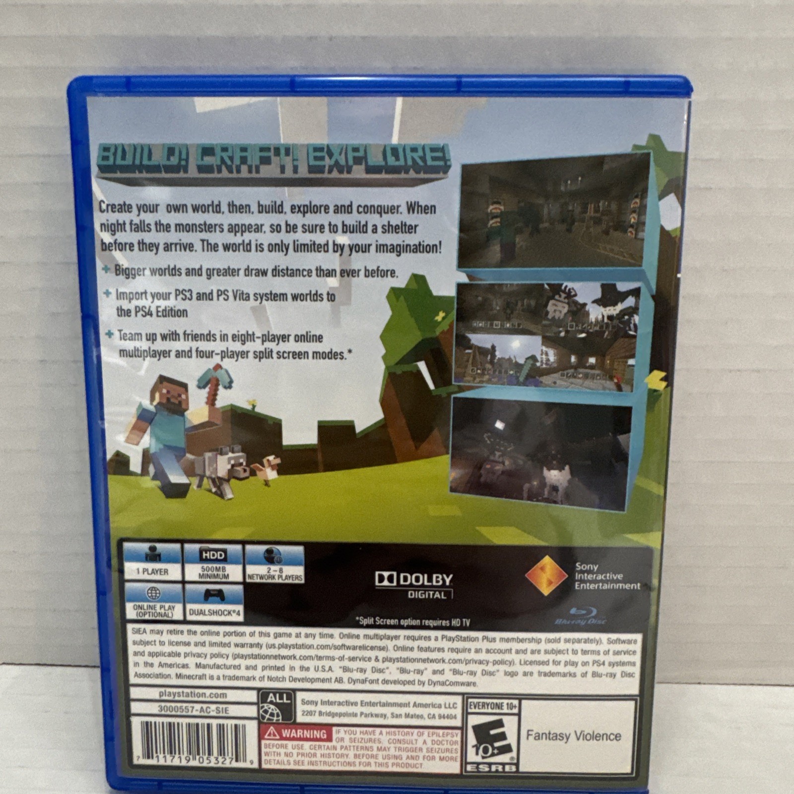 Minecraft PlayStation 4 Edition PS4 Original Legacy Console Game Disc & Case