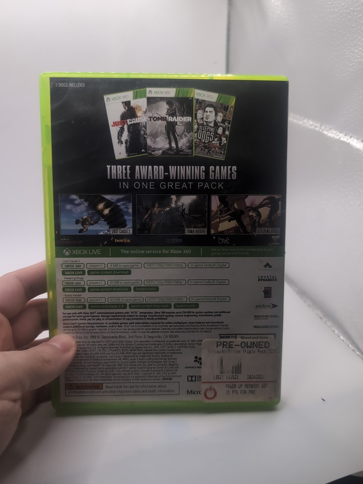 Ultimate Action Triple Pack Xbox 360 Scratch Free Tested Working